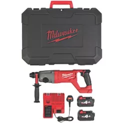 Milwaukee M18 CHD-402C FUEL 3.5kg 18V 2 x 4.0Ah Li-Ion RedLithium Brushless Cordless SDS Plus Drill -Drill Shop 215HY A4