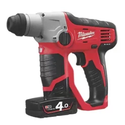Milwaukee M12 H-402C 1.8kg 12V 2 x 4.0Ah Li-Ion RedLithium Cordless SDS Plus Hammer Drill